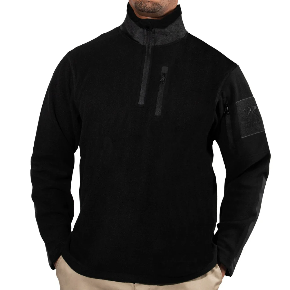 Rothco Quarter Zip Fleece Pullover (Black) - Image 2