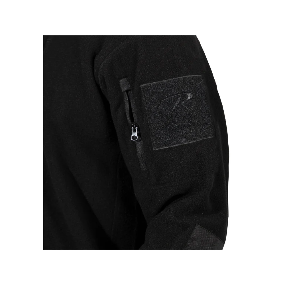 Rothco Quarter Zip Fleece Pullover (Black) - Image 6