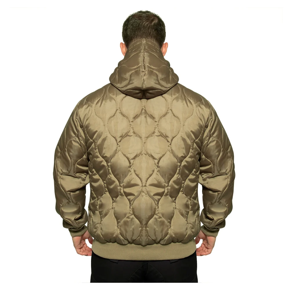 Rothco Quilted Woobie Hooded Sweatshirt (Coyote Brown) - Image 4