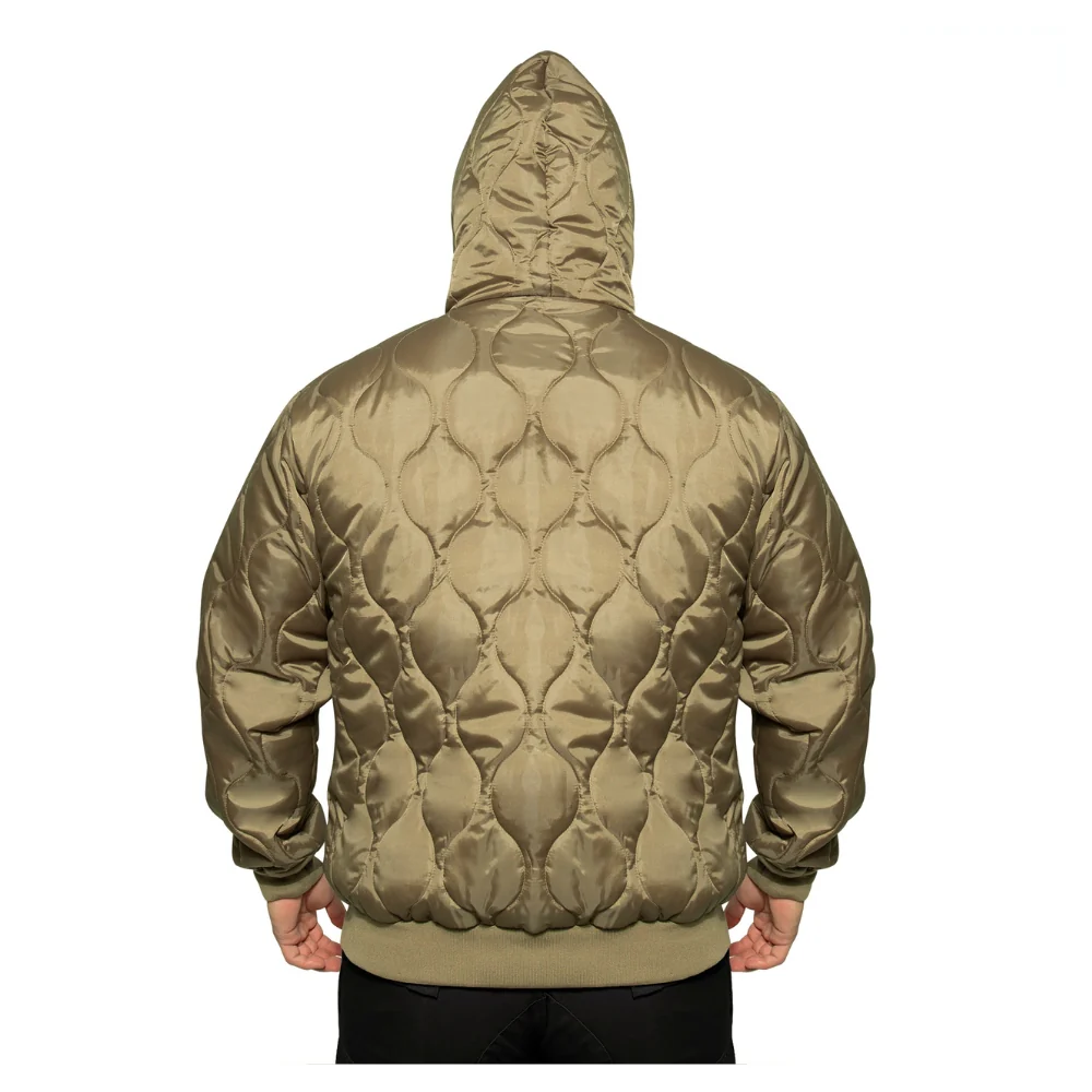 Rothco Quilted Woobie Hooded Sweatshirt (Coyote Brown) - Image 5
