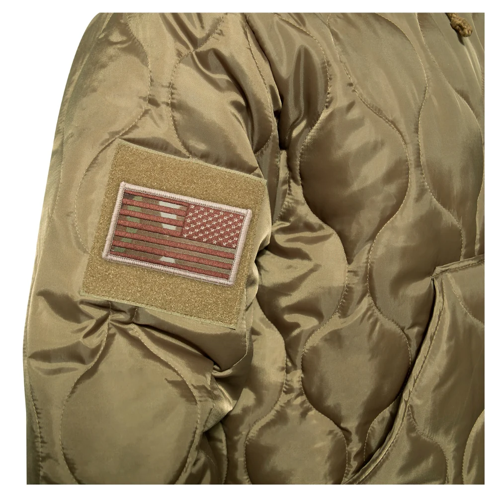 Rothco Quilted Woobie Hooded Sweatshirt (Coyote Brown) - Image 7