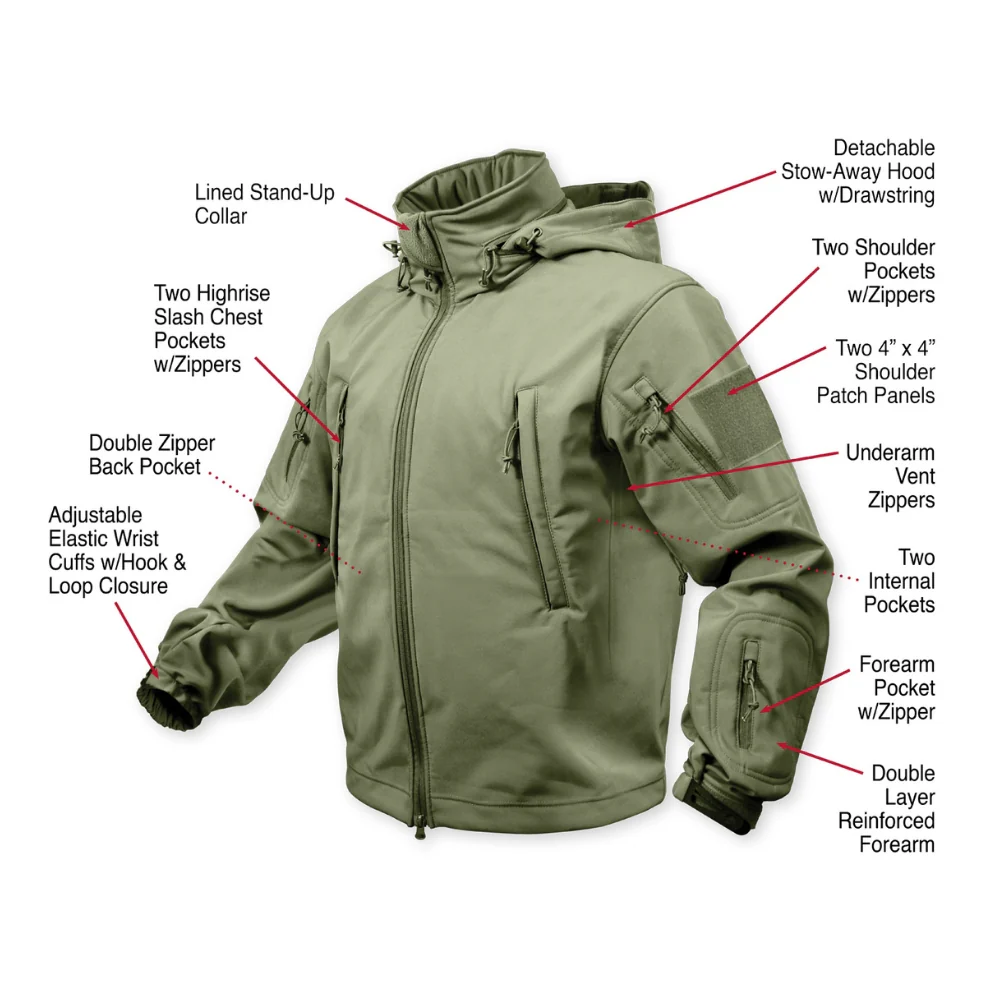 Rothco Special Ops Tactical Soft Shell Jacket (Olive Drab) - Image 4