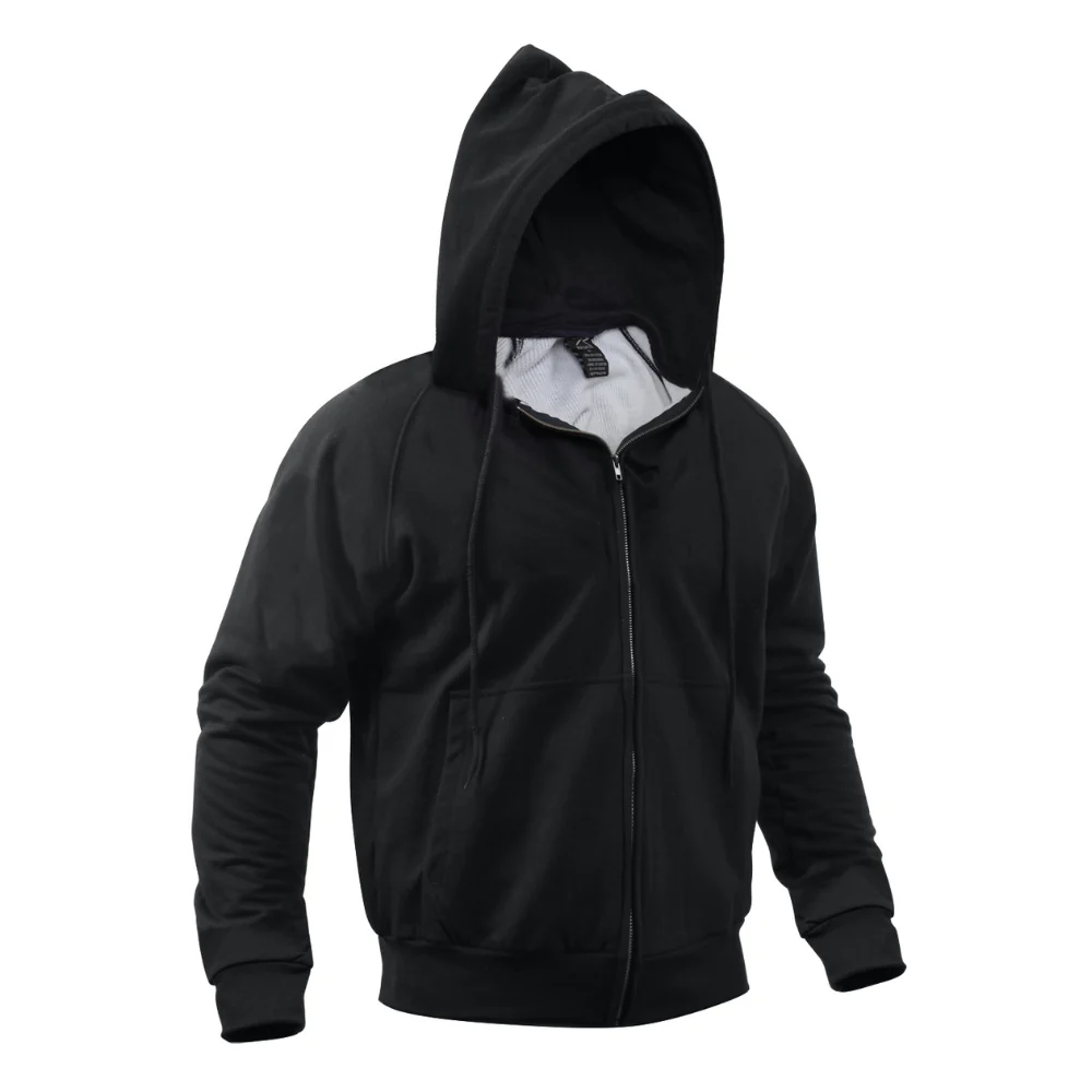 Rothco Thermal Lined Hooded Sweatshirt (Black) - Image 3