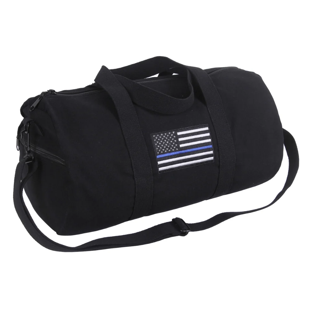 Rothco Thin Blue Line Canvas Shoulder Duffle Bag | RCO-613902223004