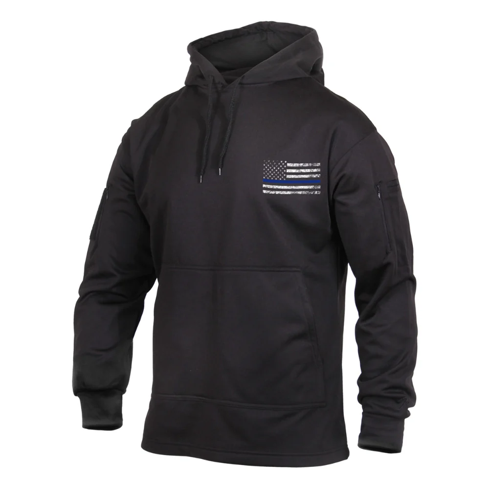 Rothco Thin Blue Line Concealed Carry Hoodie (Black) - Image 2