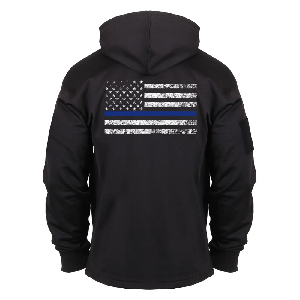 Rothco Thin Blue Line Concealed Carry Hoodie (Black) - Image 3