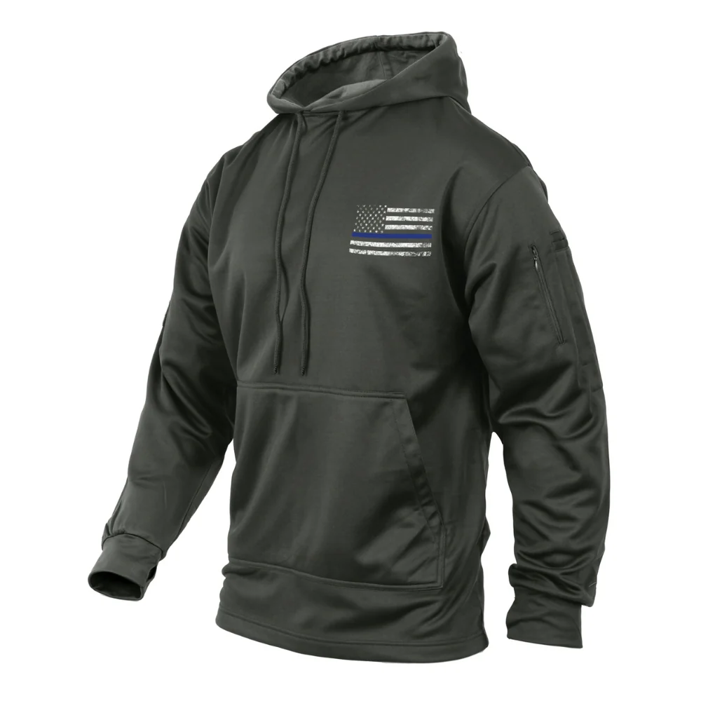 Rothco Thin Blue Line Concealed Carry Hoodie (Grey)