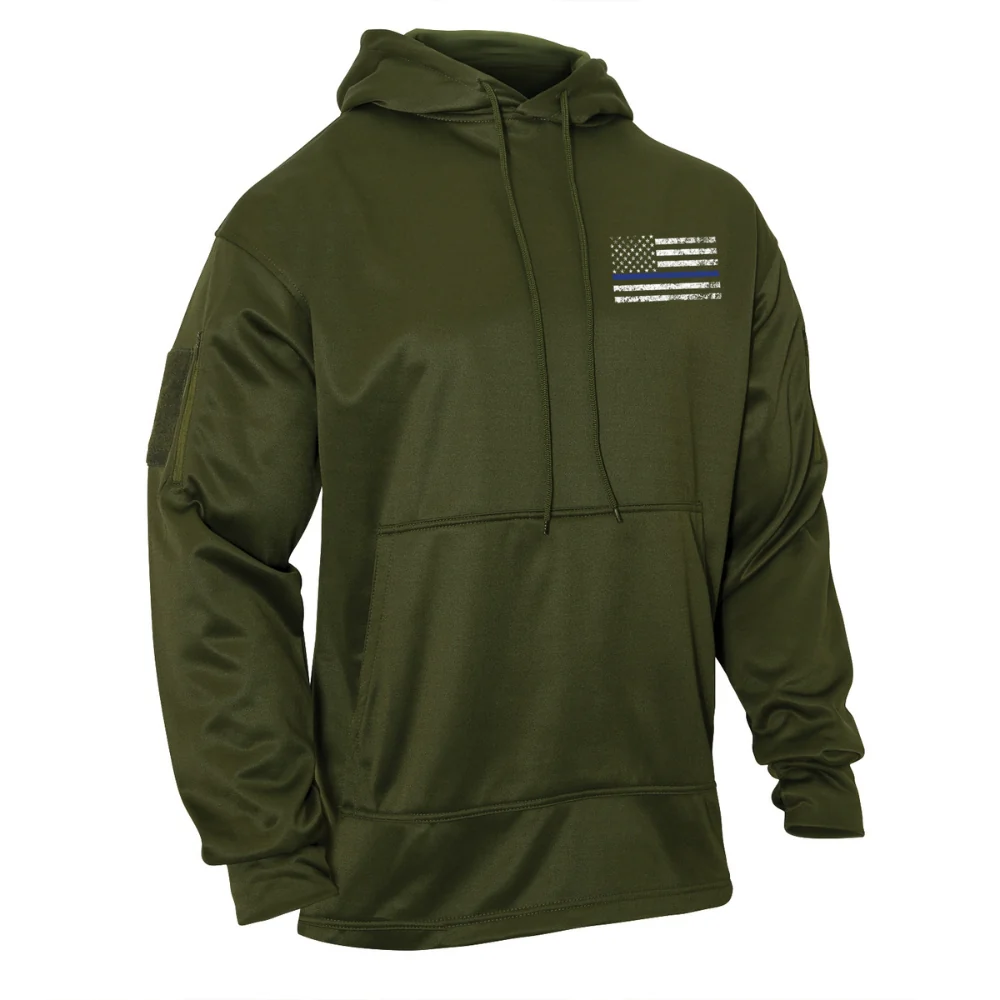 Rothco Thin Blue Line Concealed Carry Hoodie (Olive Drab)