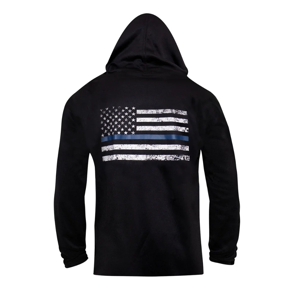 Rothco Thin Blue Line Concealed Carry Zippered Hoodie - Black - Image 4