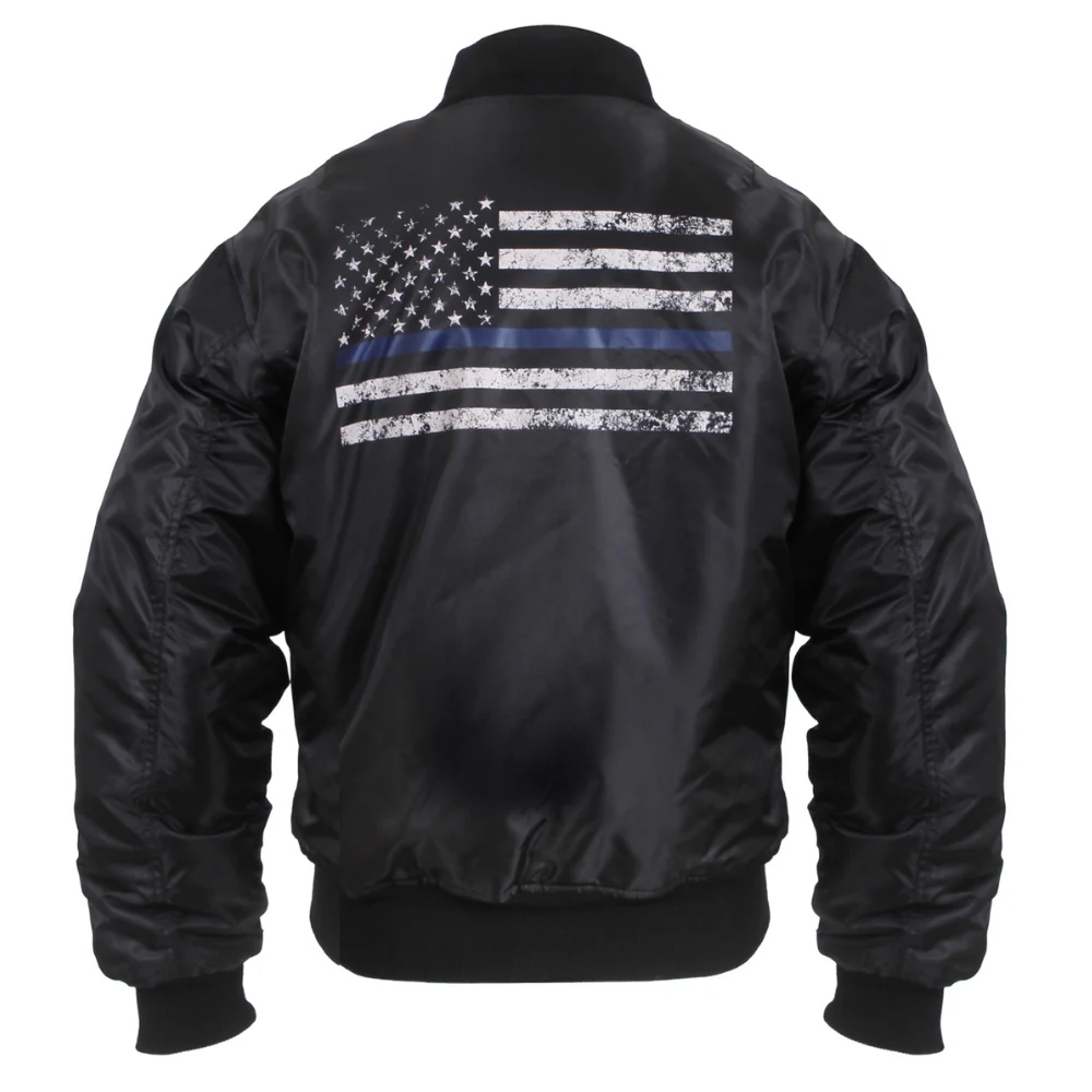 Rothco Thin Blue Line Flag MA-1 Flight Jacket - Image 2