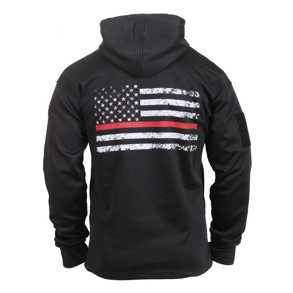 Rothco Thin Red Line Concealed Carry Hoodie (Black) - Image 2