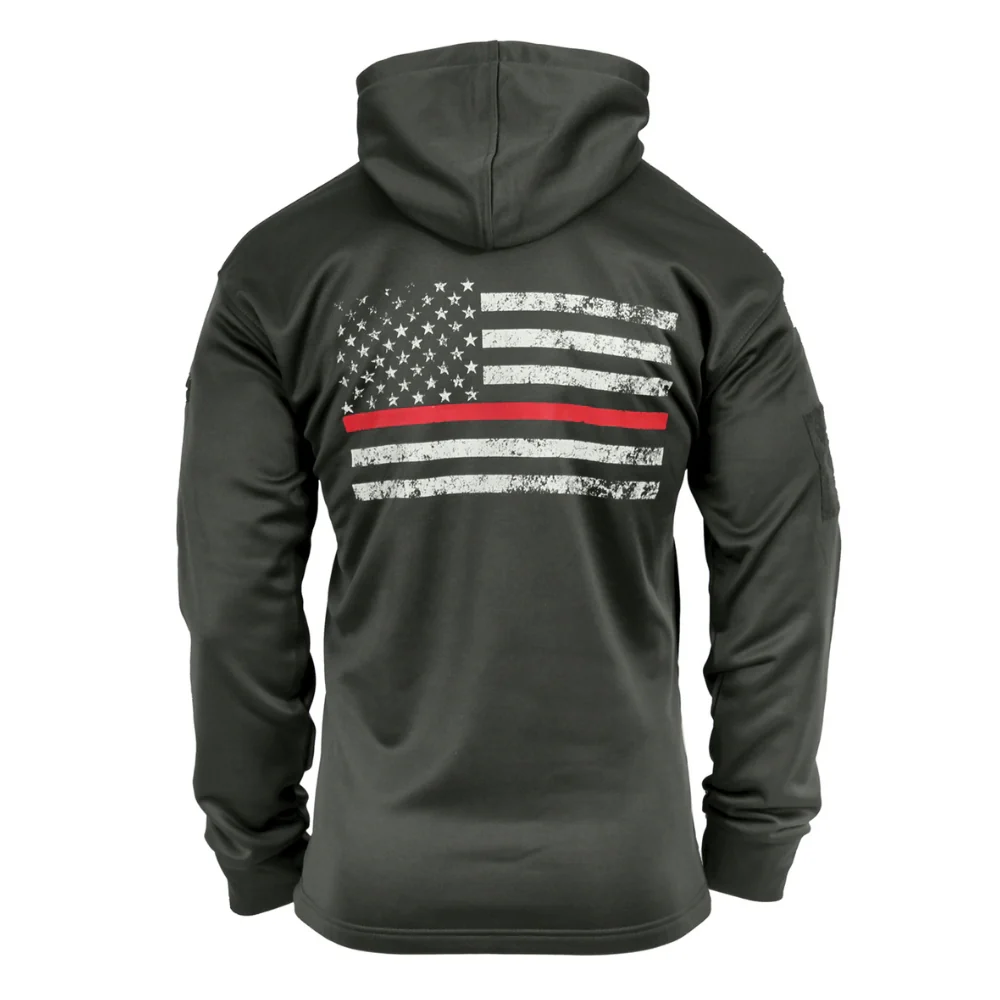 Rothco Thin Red Line Concealed Carry Hoodie (Grey) - Image 2