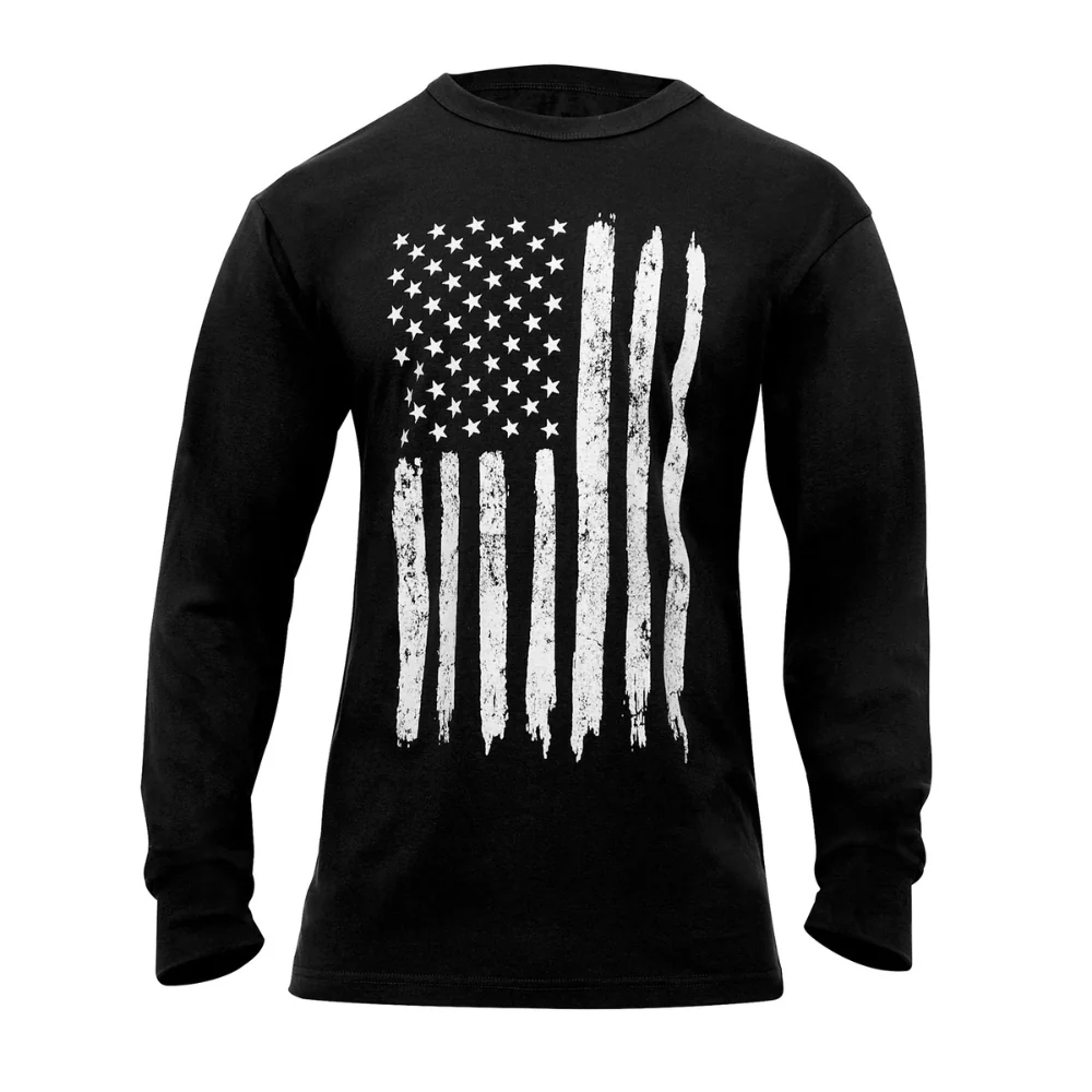 Rothco US Flag Long Sleeve T-Shirt (Black)