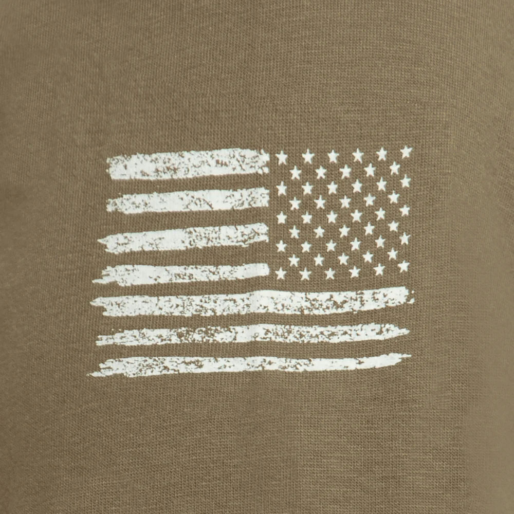 Rothco US Flag Long Sleeve T-Shirt (Coyote Brown) - Image 4