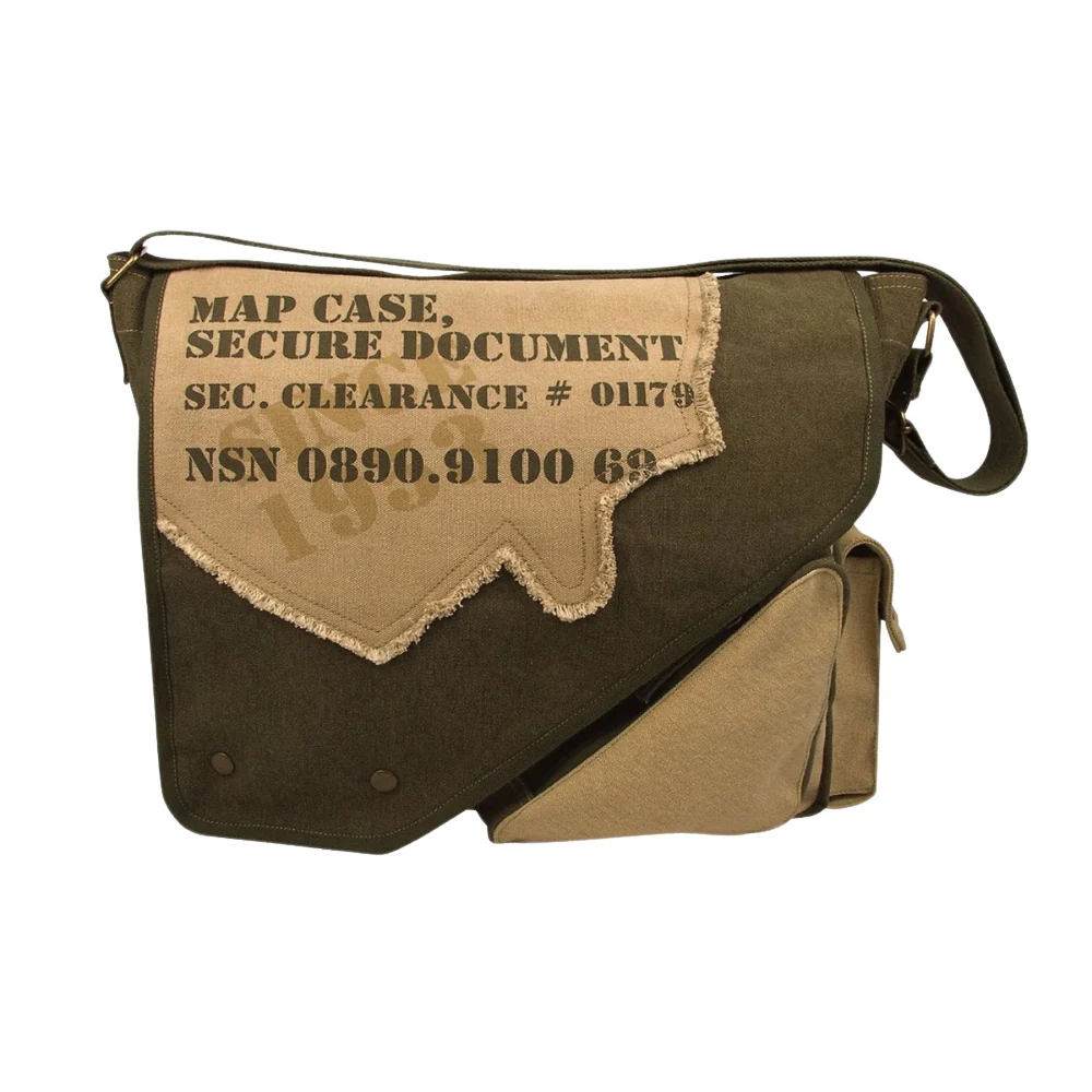 Rothco Vintage Canvas Two-Tone Imprinted Map Bag - Image 2