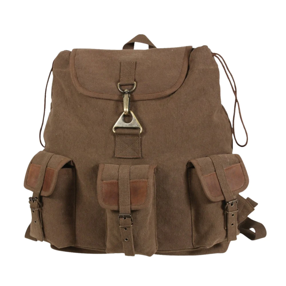 Rothco Vintage Canvas Wayfarer Backpack with Leather Accents | RCO-613902969308