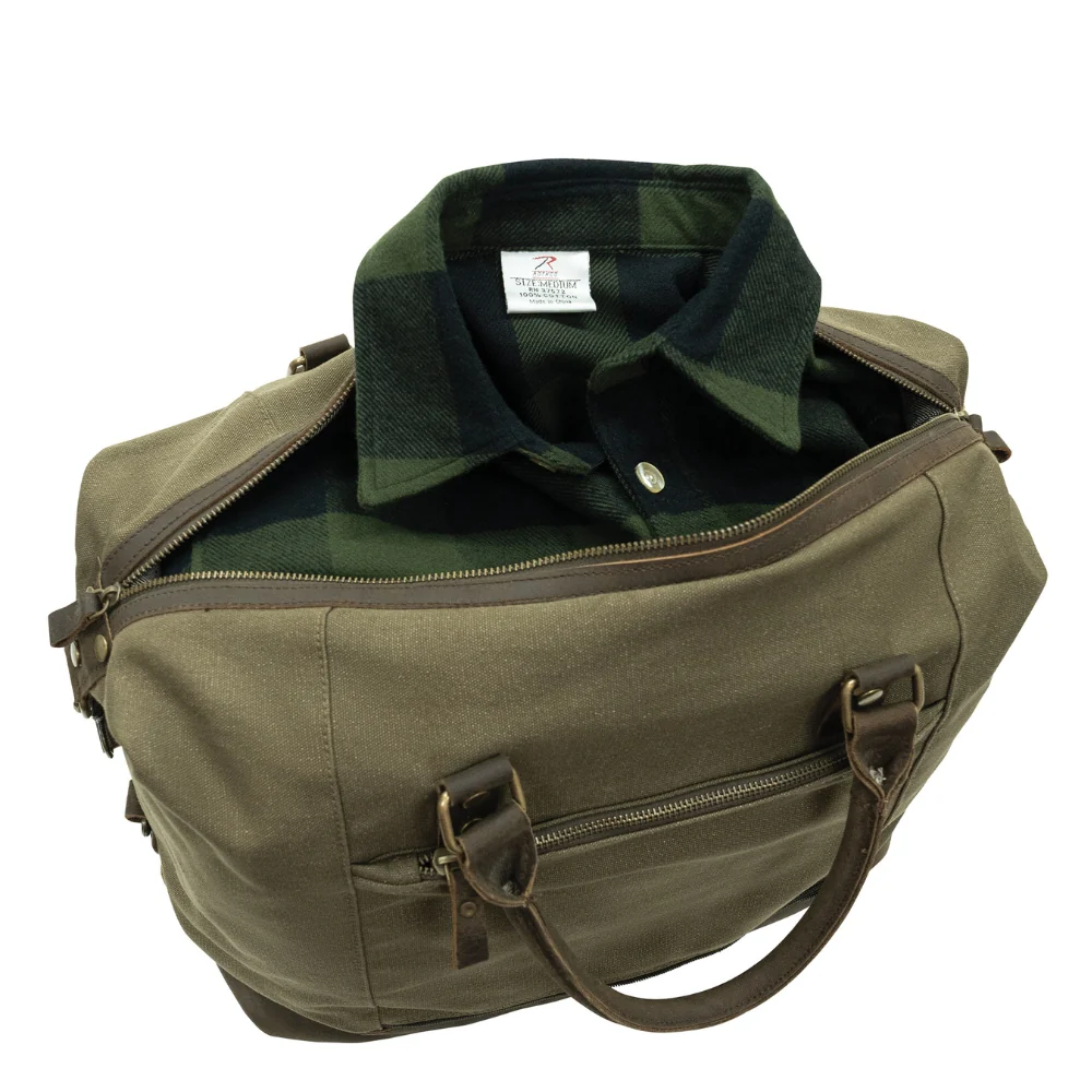 Rothco Vintage Carry-On Travel Bag - Olive Drab | RCO-613902037793 - Image 3