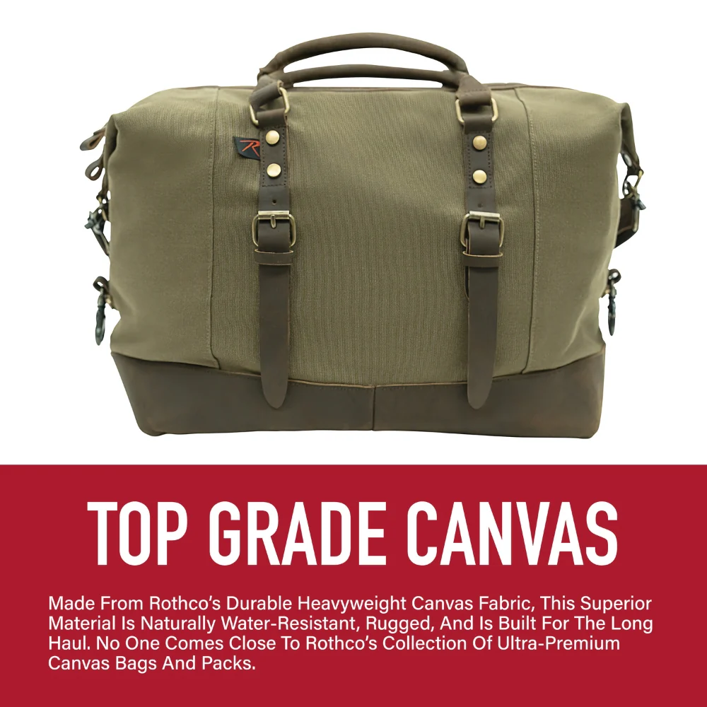 Rothco Vintage Carry-On Travel Bag - Olive Drab | RCO-613902037793 - Image 6