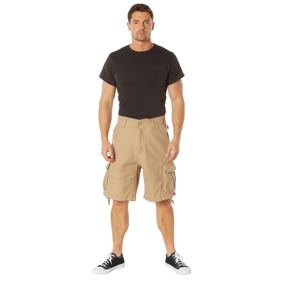 Rothco Vintage Infantry Utility Shorts (Khaki) - Image 4