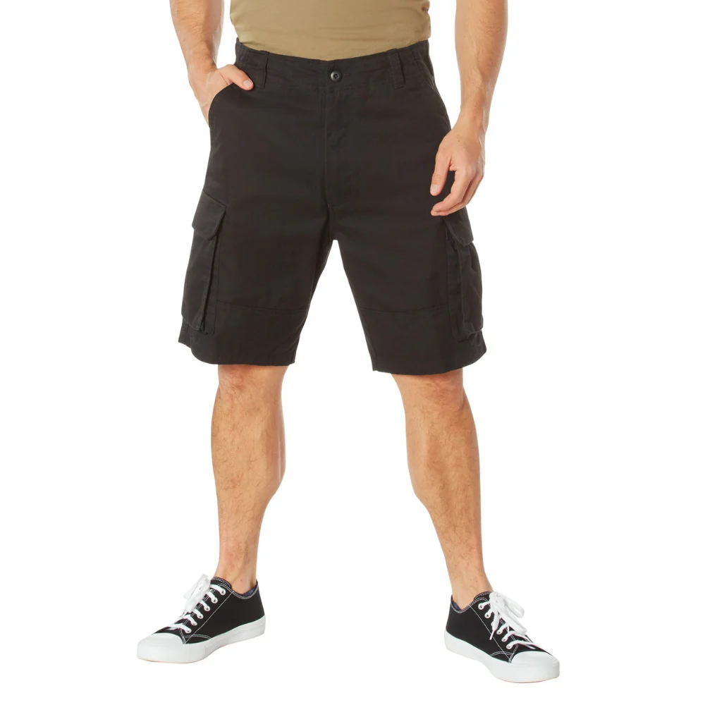 Rothco Vintage Solid Paratrooper Cargo Shorts (Black)