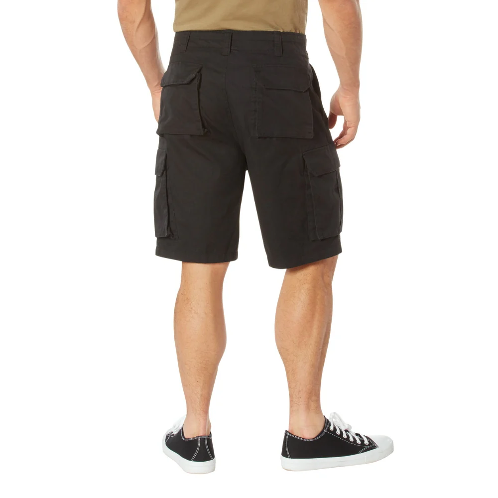 Rothco Vintage Solid Paratrooper Cargo Shorts (Black) - Image 3
