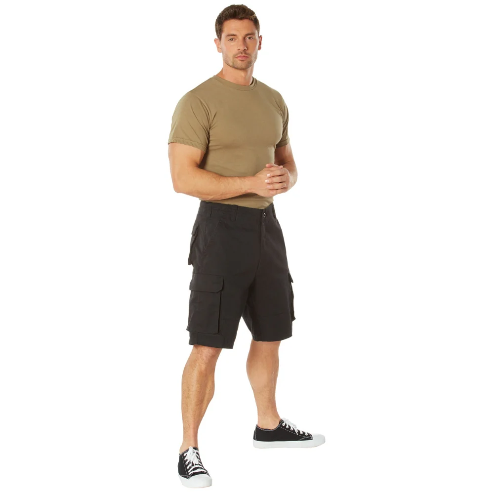 Rothco Vintage Solid Paratrooper Cargo Shorts (Black) - Image 4