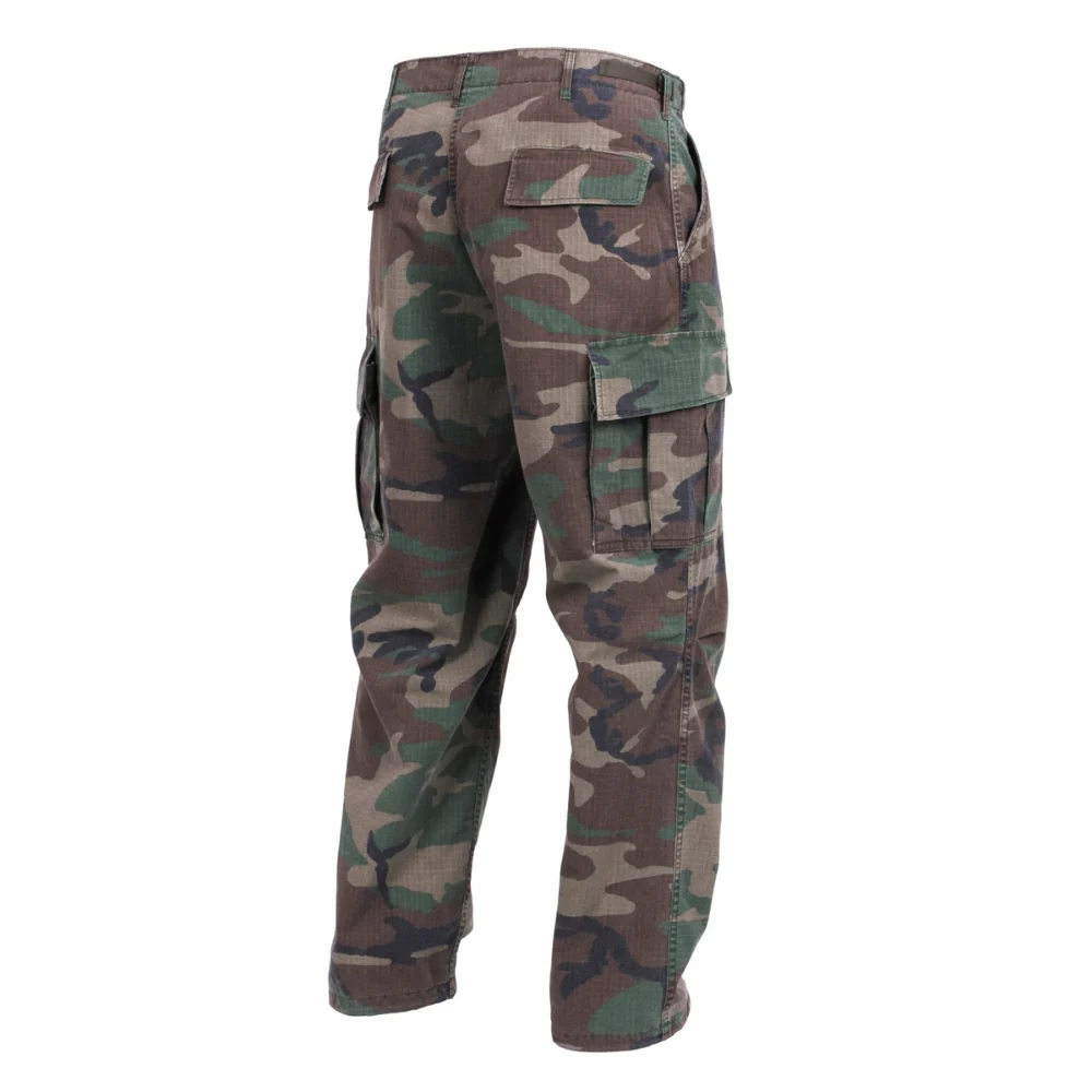 Rothco Vintage Vietnam Rip-Stop Fatigue Pants (Woodland Camo) - Image 3