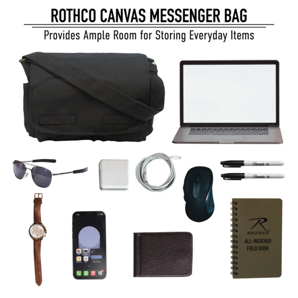 Rothco Vintage Washed Canvas Messenger Bag - Image 7