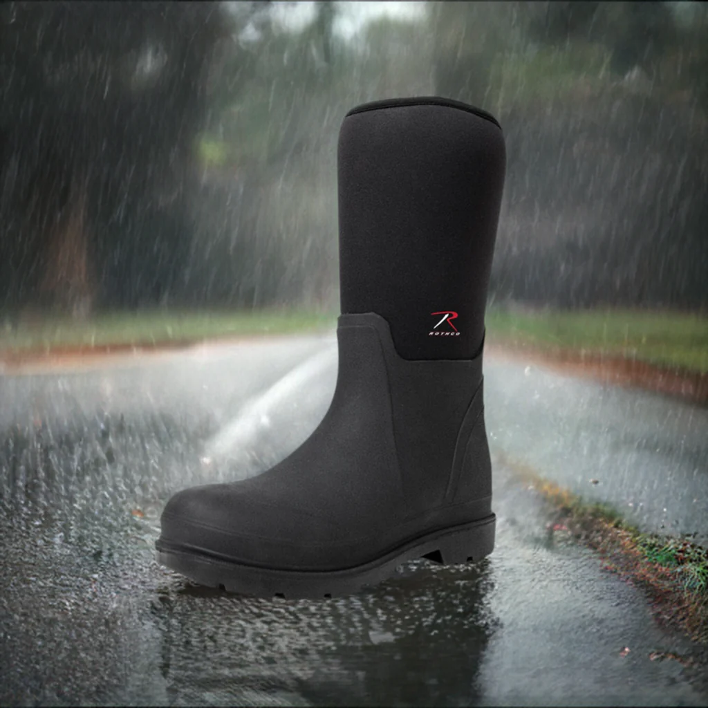 Rothco Waterproof Rubber Boots - Black - 14.5 Inch