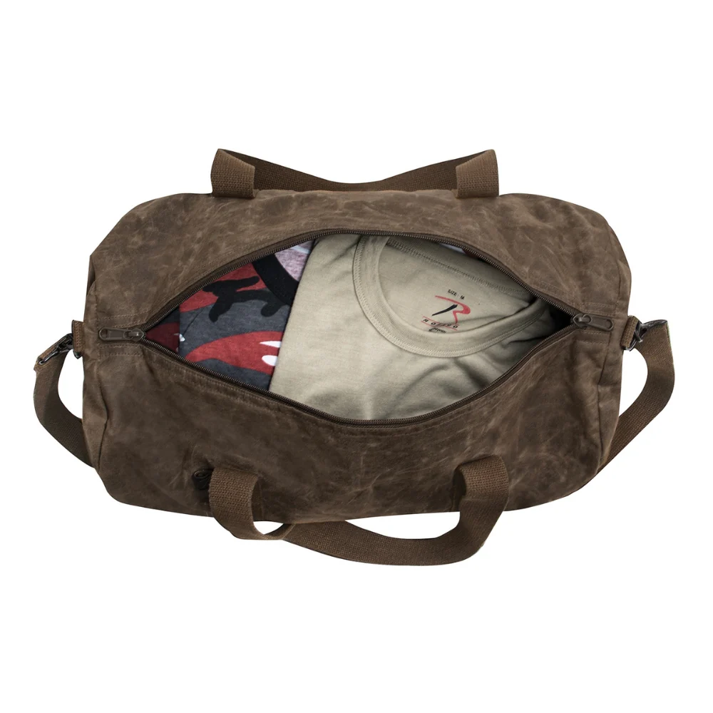 Rothco Waxed Canvas Shoulder Duffle Bag - 19 Inch - Image 3