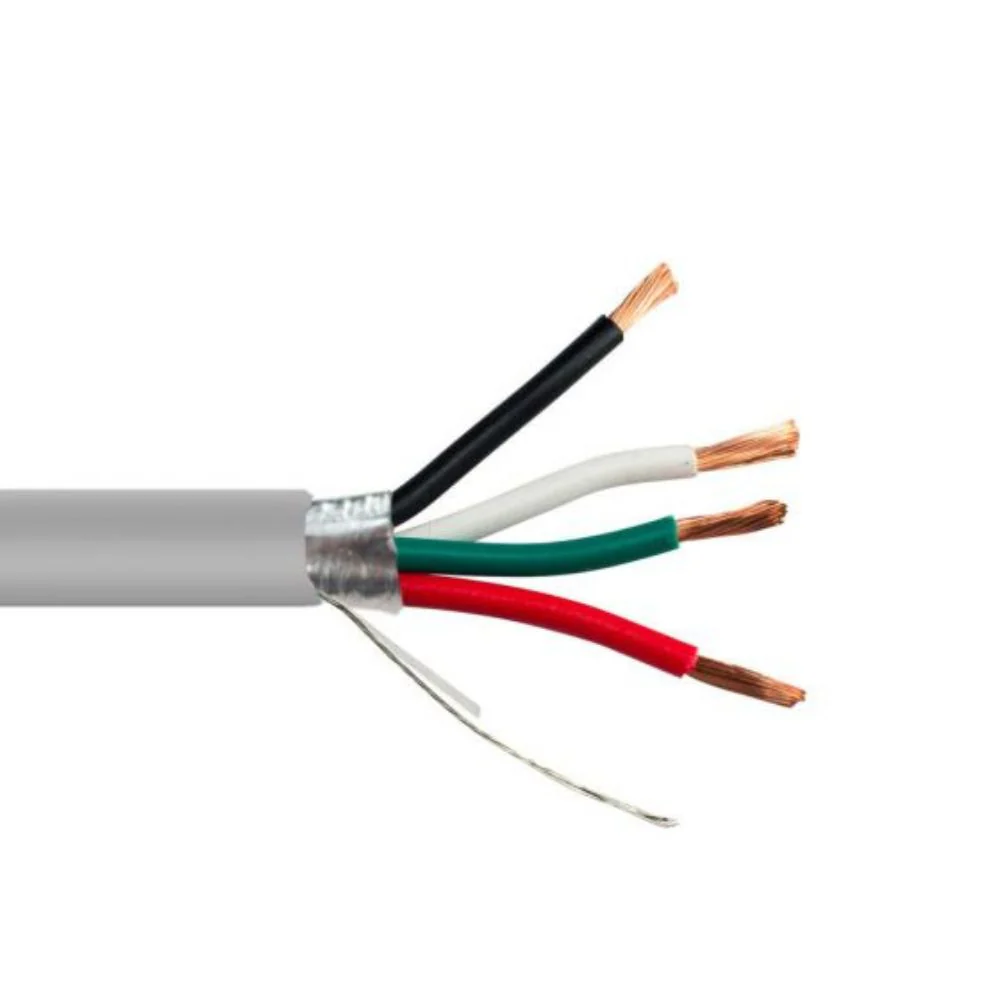 SCP 4C/14 AWG Shielded Security Alarm Audio Cable PVC-Gray (1000' Spool) | SCP-14/4SH-GY