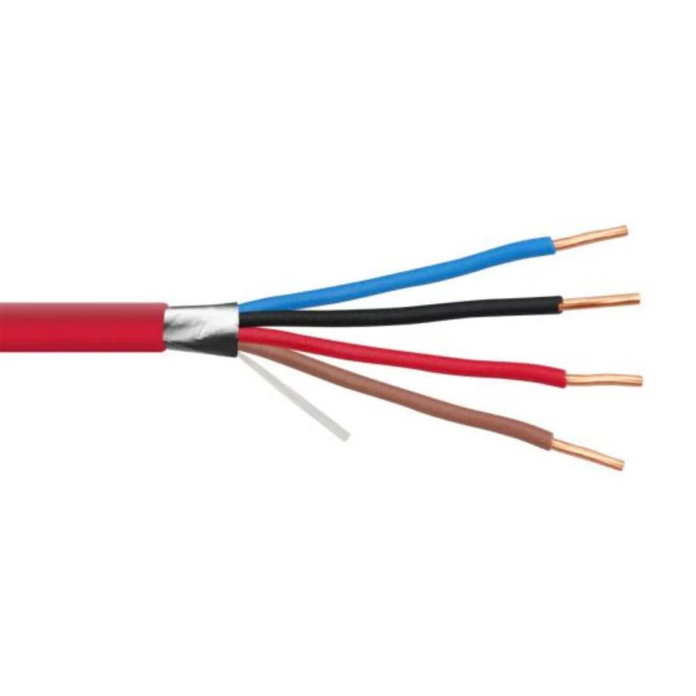 SCP 16 AWG 4 Cond. Shielded Fire Alarm Cable PVC-Red (1000' Spool) | SCP-16/4FPLR-SH