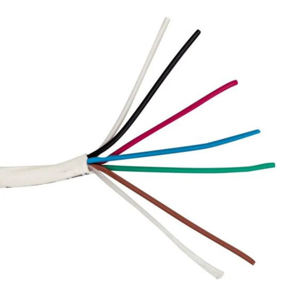SCP 6C/22 AWG Stranded Security Alarm Cable PVC-White (1000' Box) | SCP-22/6-WT