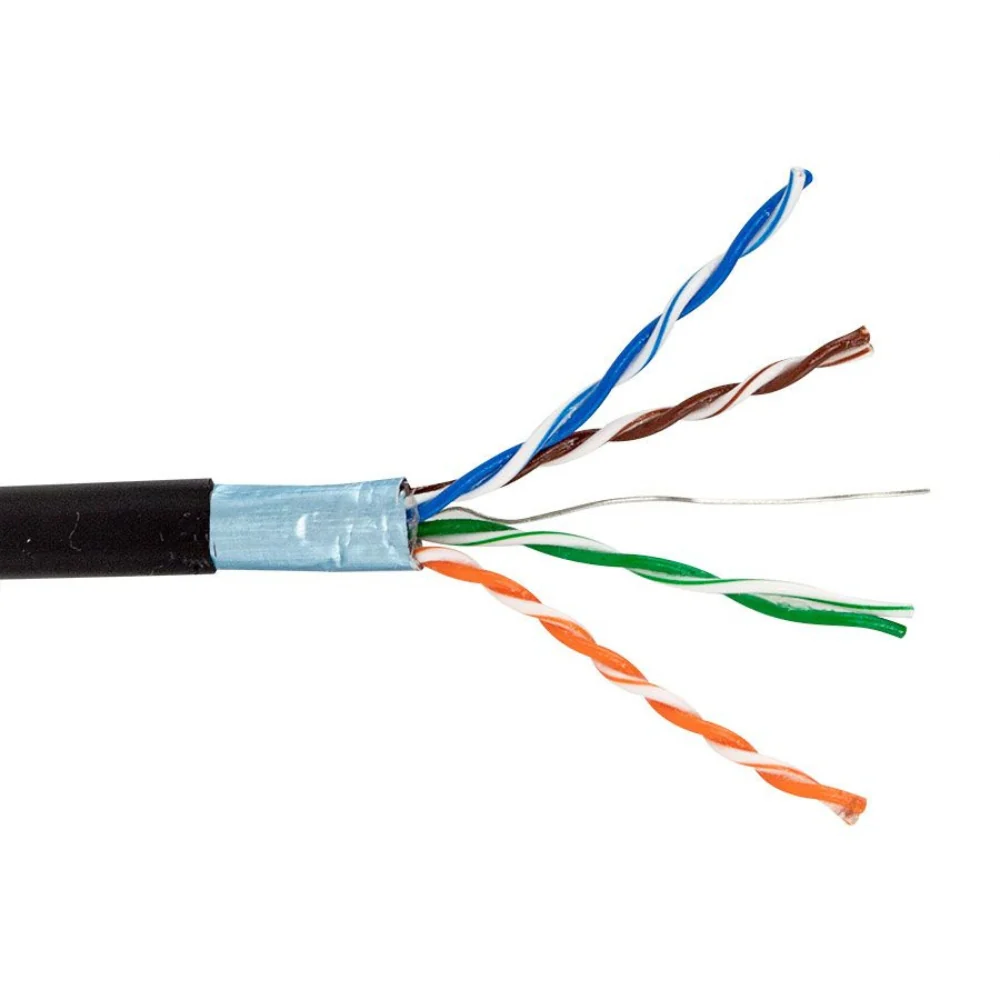SCP CAT5E Shielded Direct Burial Cable LLDPE - Black (1000' Spool) | SCP-CAT5E-SH-DB