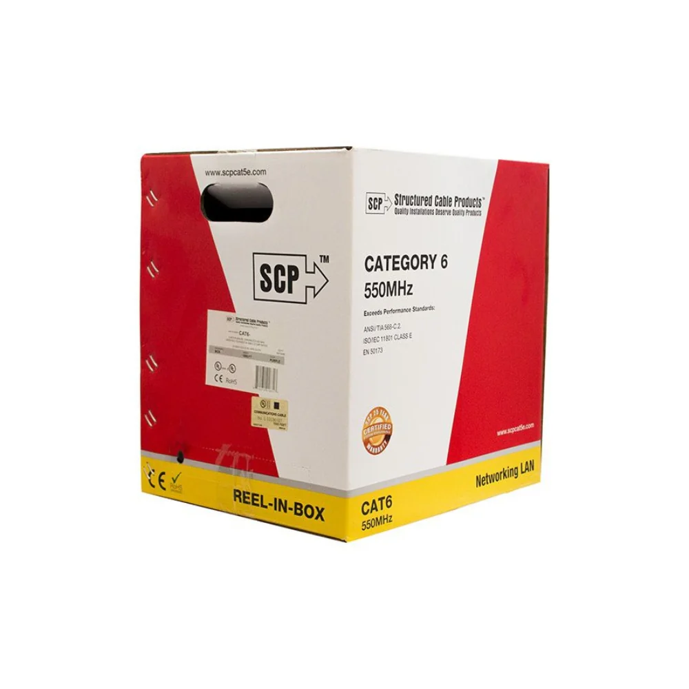 SCP CAT6 Unshielded Plenum - Gray (1000' Reel in Box) | SCP-CAT6-P-GY - Image 2