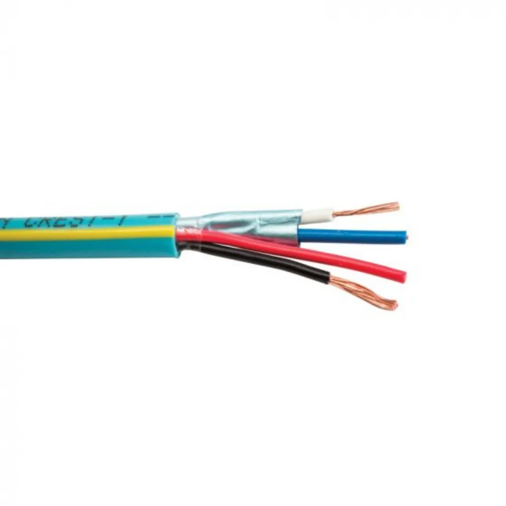 SCP Crest Bus Cable PVC - Teal w/ Yellow Stripe (1000' Spool) | SCP-CREST-1