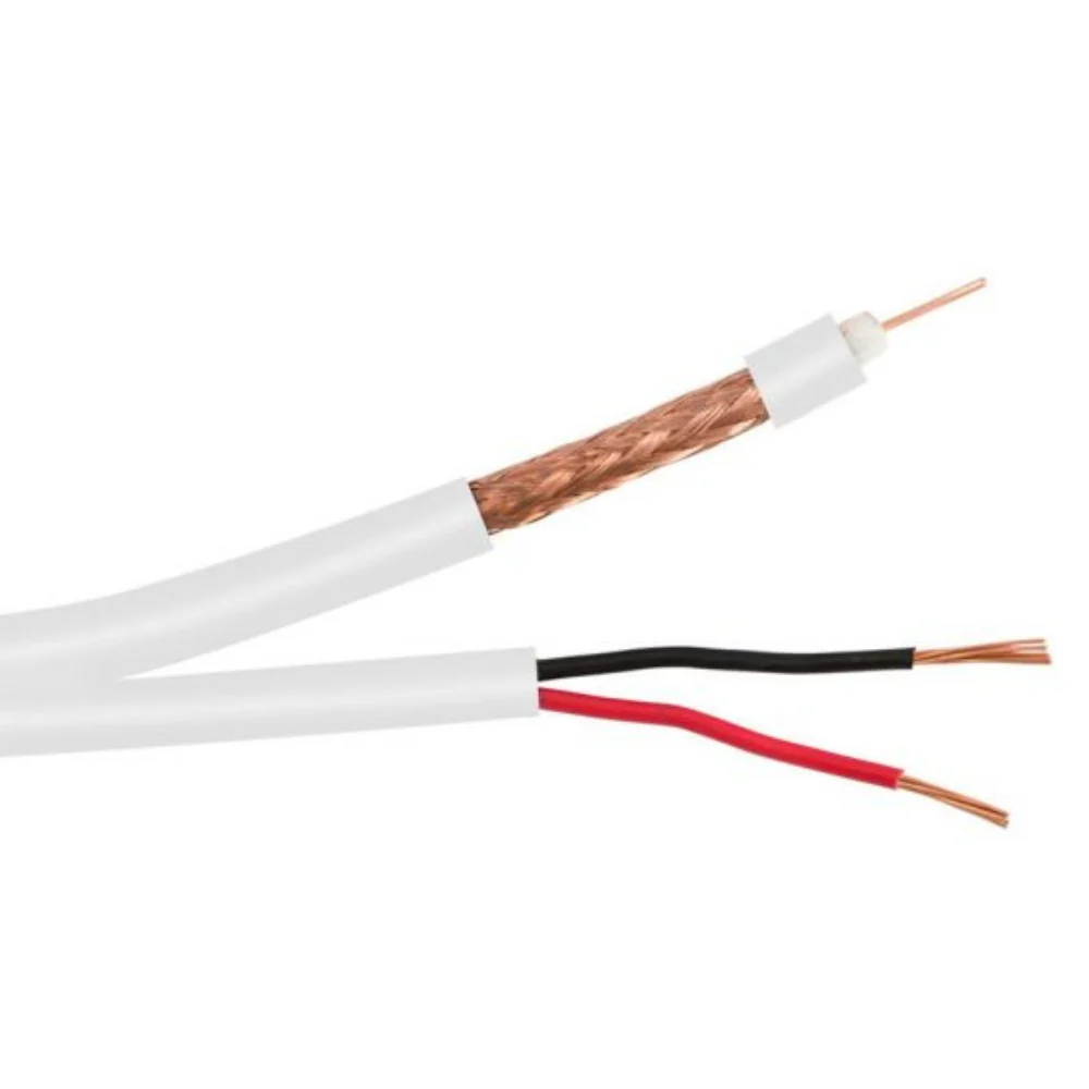 SCP RG59/U CCA Braid Siamese Coaxial Cable FR-PVC-White (1000' Spool) | SCP-RG59/U-S-CCA-WT