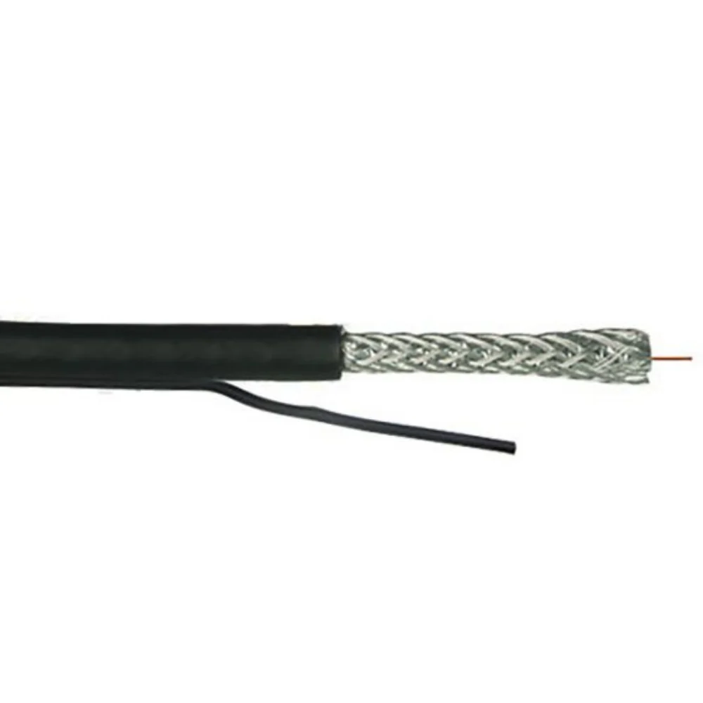 SCP RG6/U CATV Coaxial Cable with Messenger BC FR-PVC - Black (500' Reel in Box) | SCP-RG6/U-BC-MES