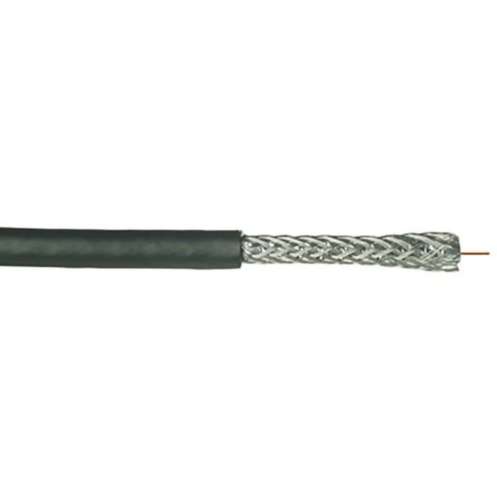 SCP RG6/U Quad Shield Coaxial CCS Cable FR-PVC - Black (1000' Box) | SCP-RG6/UQ-CCS-BK-ETL