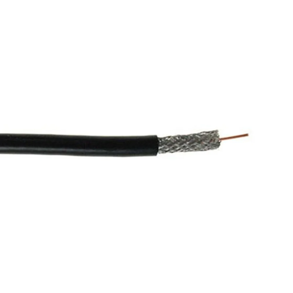 SCP Quad Shield BC Coaxial Direct Burial Cable PE-Black (1000' Spool) | SCP-RG6/UQ-DB