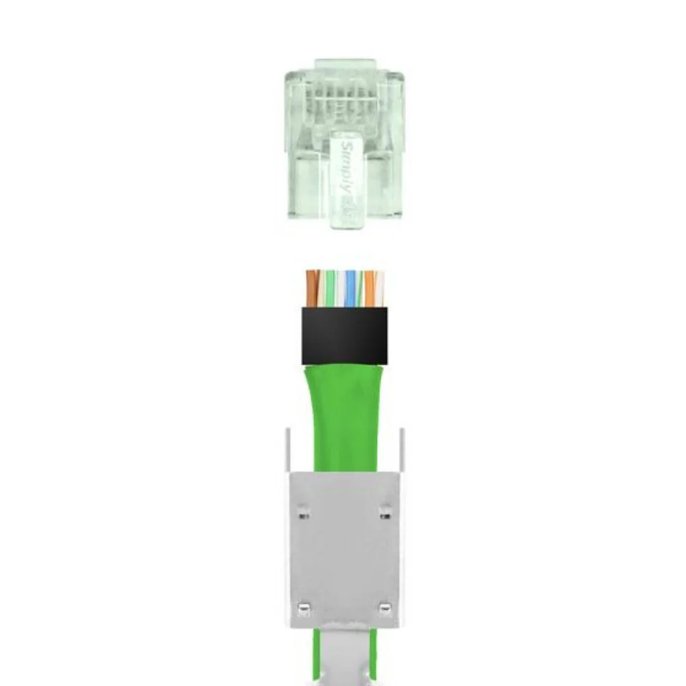 SCP Simply45® Shielded External Ground Standard WE/SS (8P8C) RJ45 Modular Plugs - Green Tint (50 plugs/Jar) | SCP-S45-1150 - Image 3
