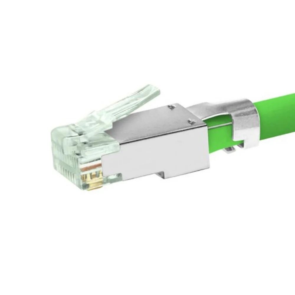 SCP Simply45® Shielded External Ground Standard WE/SS (8P8C) RJ45 Modular Plugs - Green Tint (50 plugs/Jar) | SCP-S45-1150 - Image 4