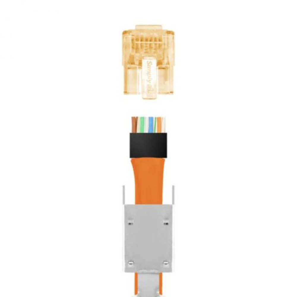 SCP Simply45® 10G Shielded External Ground Standard WE/SS RJ45 Modular Plugs - Orange Tint (50 plugs/Jar) | SCP-S45-1155 - Image 2