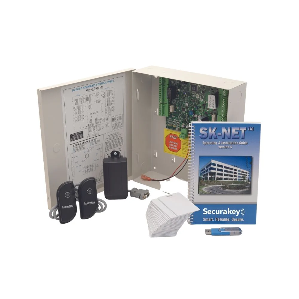 SecuraKey Starter Kit with SK-ACPE-LE, Two LF RKDT-WM Readers, Software, SK- PLUG9, DC Supply (no cards) | SKY-DT-SYSKIT-5