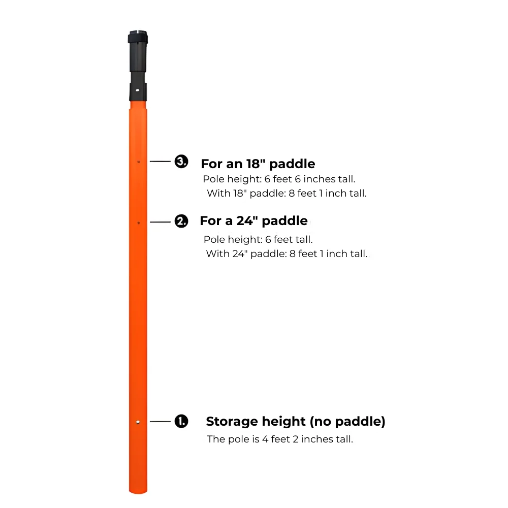 Stop-Lite AD-600 Orange Adjustable PVC Flagger Pole - Image 3