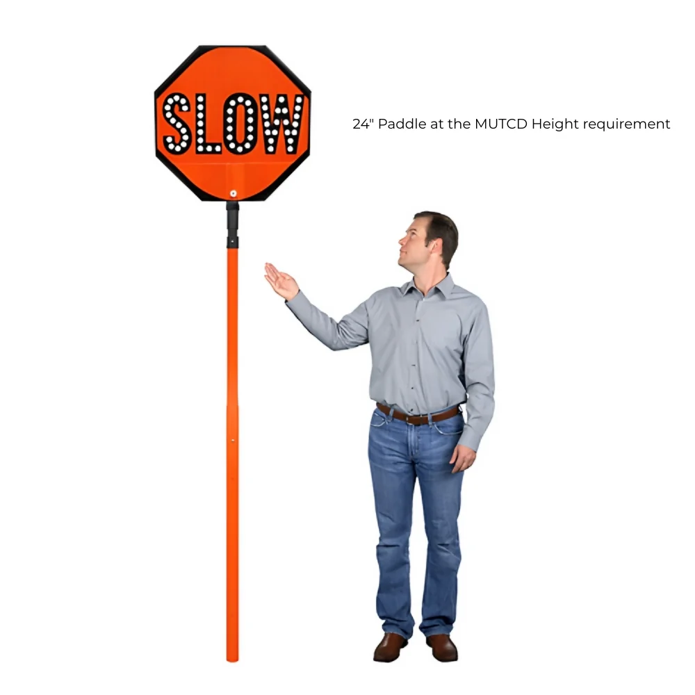 Stop-Lite AD-600 Orange Adjustable PVC Flagger Pole - Image 7