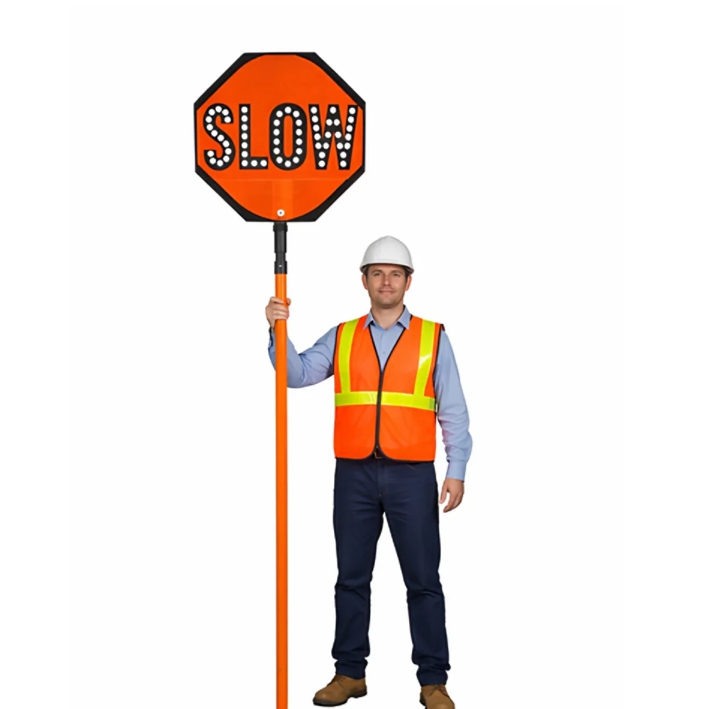 Stop-Lite AD-600 Orange Adjustable PVC Flagger Pole - Image 8