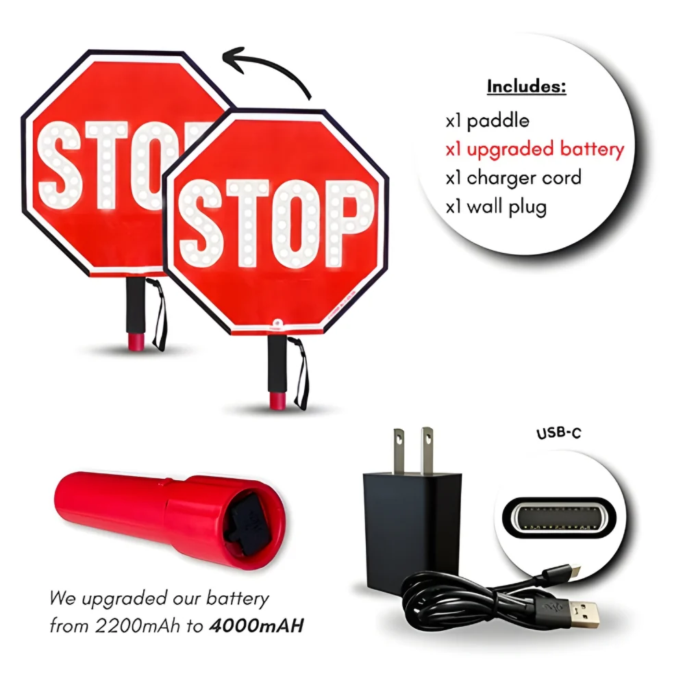 Stop-Lite PA-11112 12" LED STOP/STOP Paddle - Image 3