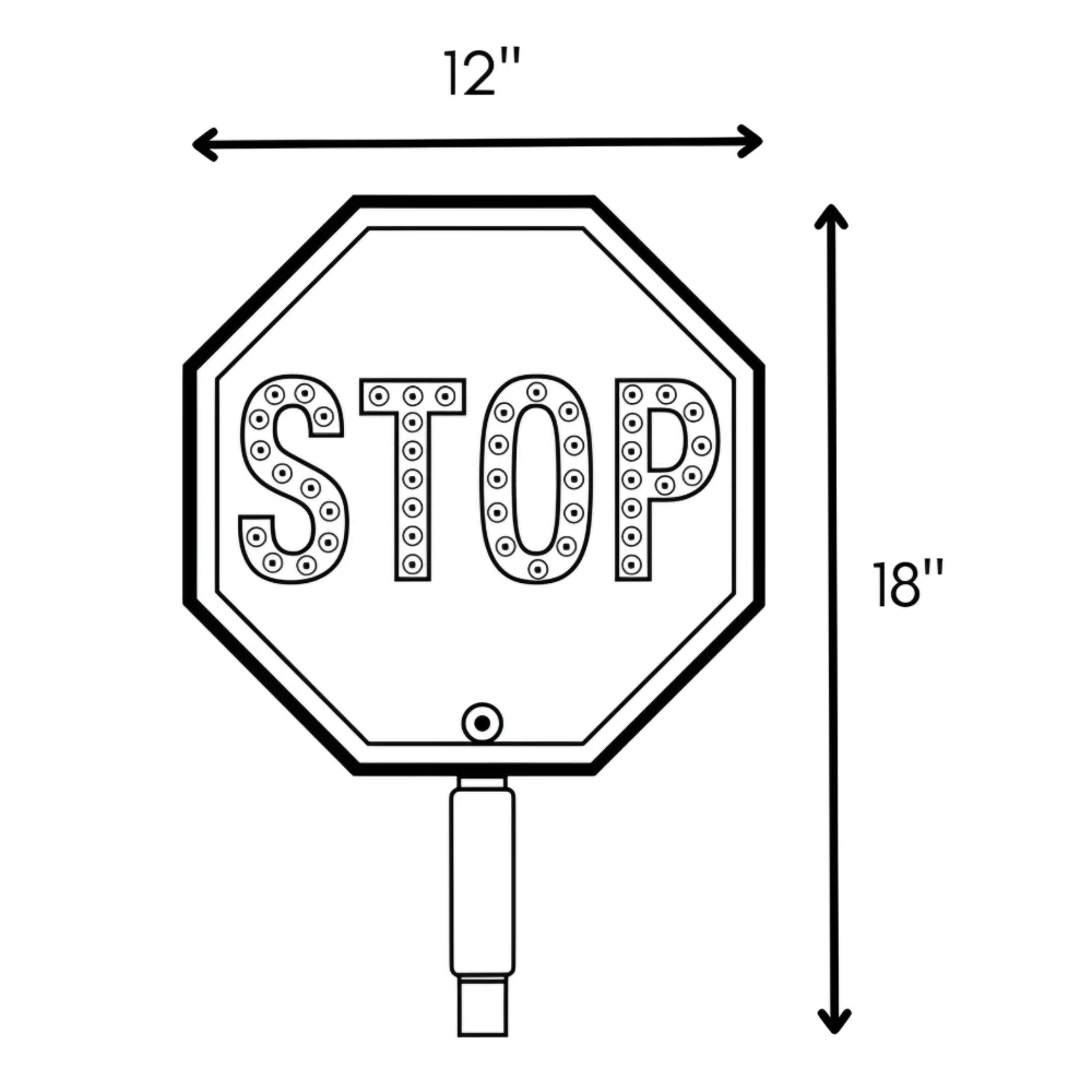 Stop-Lite PA-11112 12" LED STOP/STOP Paddle - Image 6