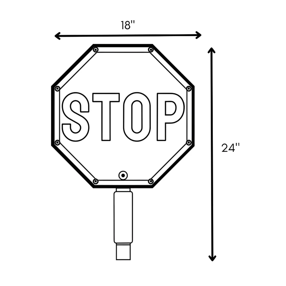 Stop-Lite PA-21112 18" LED STOP/STOP Paddle - Image 6